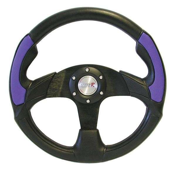 350mm Steering Wheel -  Polyeurathane + PVC - Blue