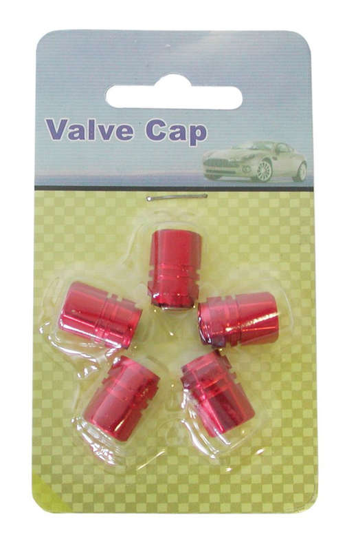 Valve Caps - Red - 5 Piece