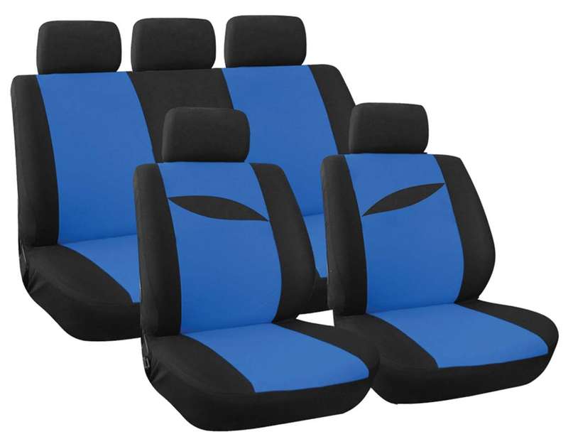 9 Piece Leaf - Blue Seat Cover Set