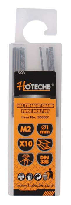 Hoteche HSS Drill Bits - 1mm (10 Piece)