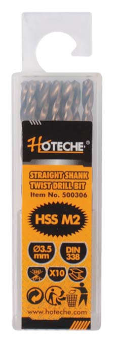 Hoteche HSS Drill Bits - 3.5mm (10 Piece)