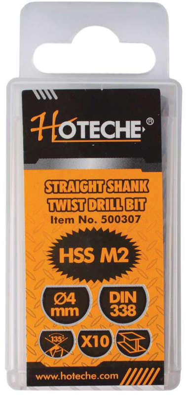 Hoteche HSS Drill Bits - 4mm (10 Piece)