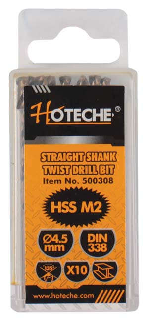 Hoteche HSS Drill Bits - 4.5mm (10 Piece)