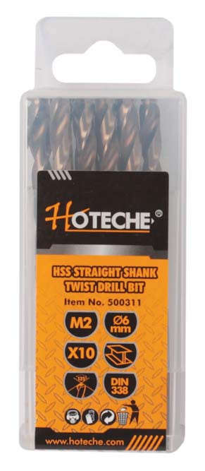 Hoteche HSS Drill Bits - 6mm (10 Piece)