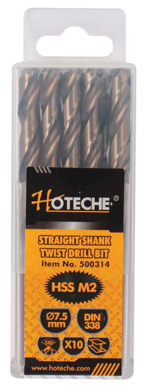 Hoteche HSS Drill Bits - 7.5mm (10 Piece)