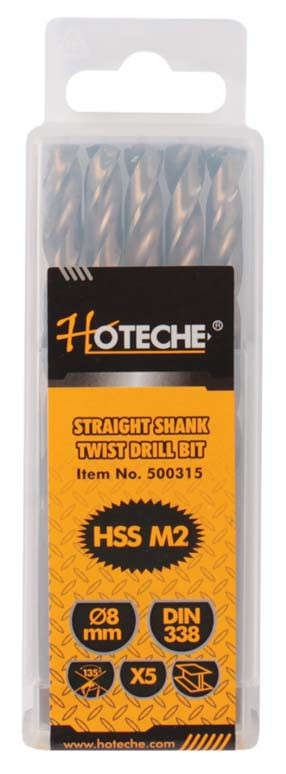 Hoteche HSS Drill Bits - 8mm (5 Piece)