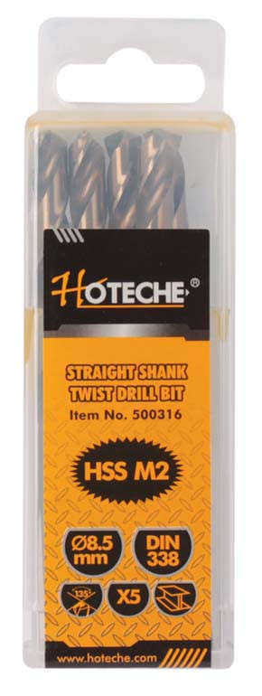 Hoteche HSS Drill Bits - 8.5mm (5 Piece)