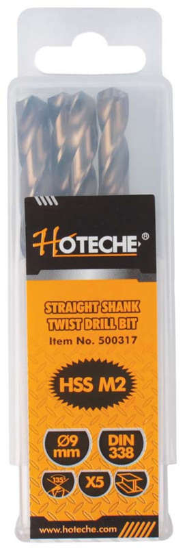 Hoteche HSS Drill Bits - 9mm (5 Piece)
