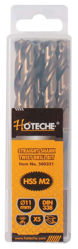 Hoteche HSS Drill Bits - 11mm (5 Piece)