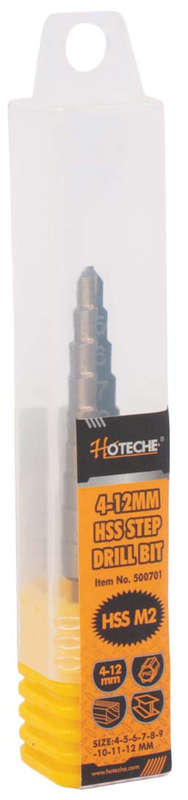 Stepped Drill Bit (4mm to 12mm) - 9 Step HSS