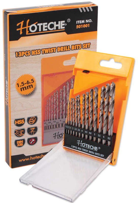 Hoteche 13 Piece HSS Twist Drill Bit Set