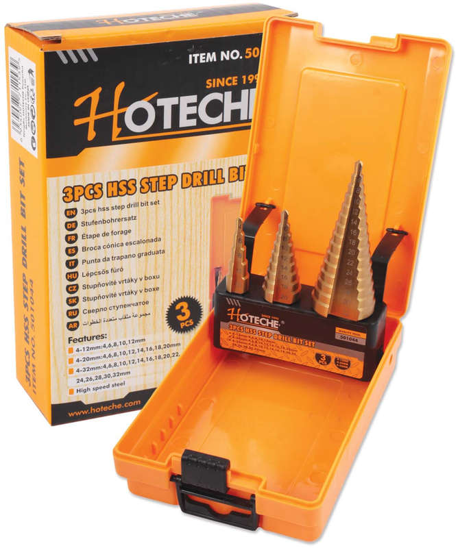 Stepped Drill Bit Set - 3 Piece Set - HSS