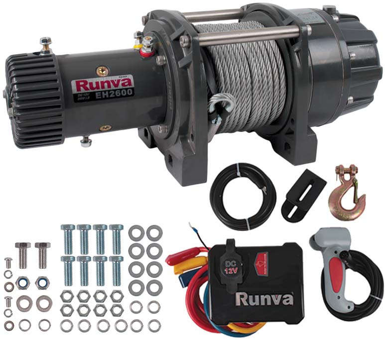 Runva 12 Volt Electric Hoist - 2600 lbs (1180 kg)