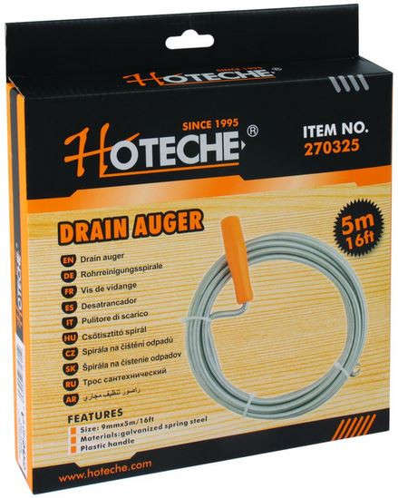 Drain Auger / Wire Cleaner - 9mm x 5m