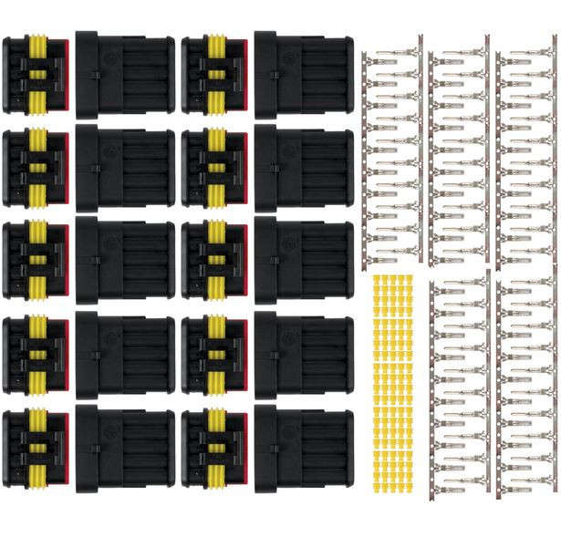 Weatherproof Terminal Connector Set - 5 Way - 1.5mm Cable - 10 Pack