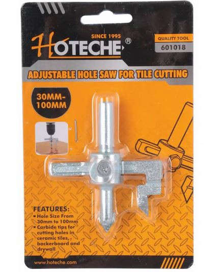 Hole Saw - Adjustable 30 to 100mm For Tiles