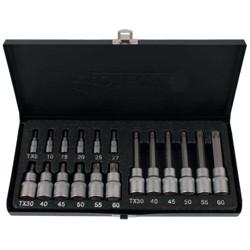 Torx Bit Socket Set - 1/4 and 1/2 Inch Drive - 18 Pieces - Hoteche