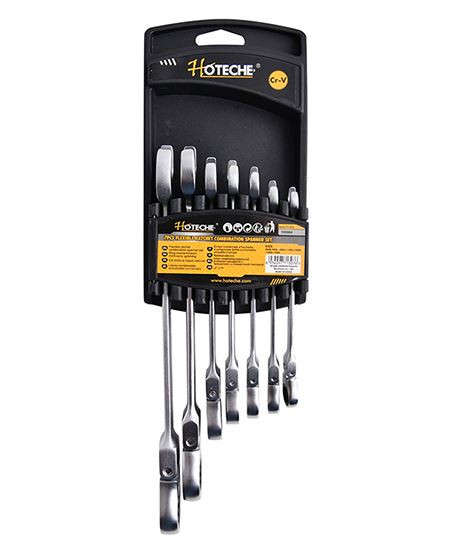 Hoteche Flexible Ring Ratchet Spanner Set - 7 Piece