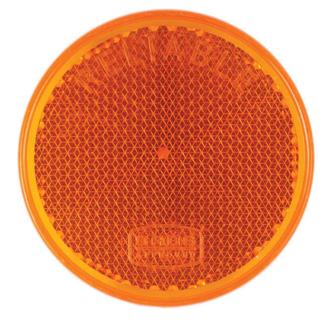 Round Amber Reflector - 63mm