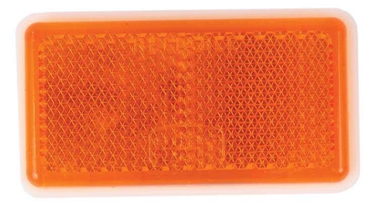 Rectangle Amber Reflector - 65mm x 35mm