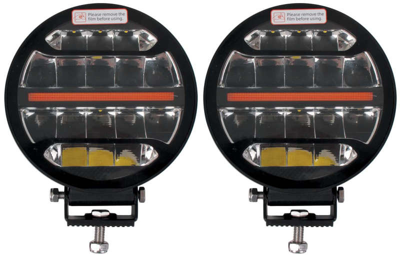 LED Spot Lamp with Amber DRL 90W - 10-30V - 9000 Lumens