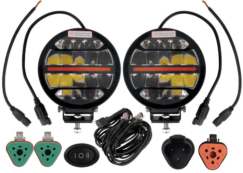 LED Spot Lamp with Amber DRL 90W - 10-30V - 9000 Lumens