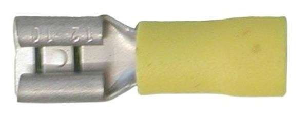 Yellow Female Terminal - 6.3mm - 100 Pieces
