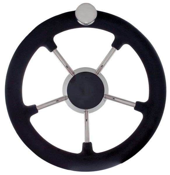 Marine Steering Wheel with Knob - 316 Stainless Steel - 280mm