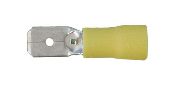 Yellow Male Terminal - 6.3mm - 10 Pieces