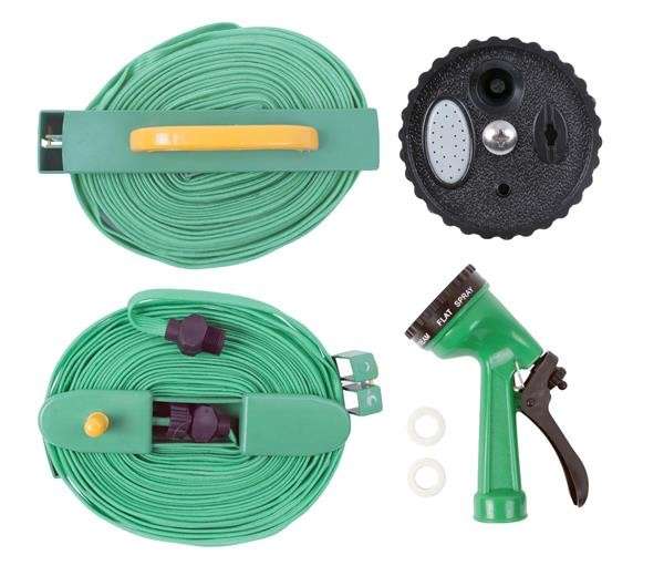 Flat Garden Hose with Fittings