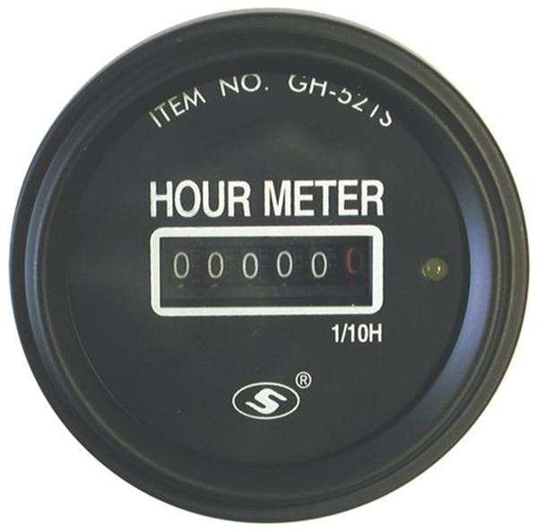 Analogue Hour Meter - 52mm - Black - 6 to 50v