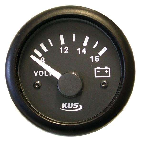 Volt Gauge - 12V - 52mm - Black