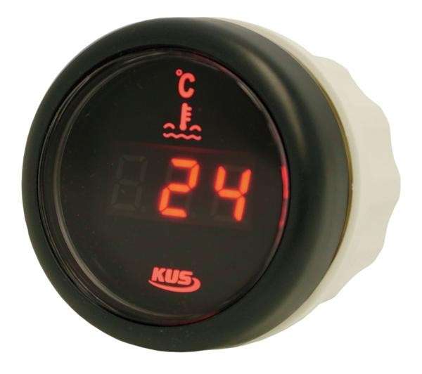 Kus Digital Water Temperature Gauge - 52mm - Black