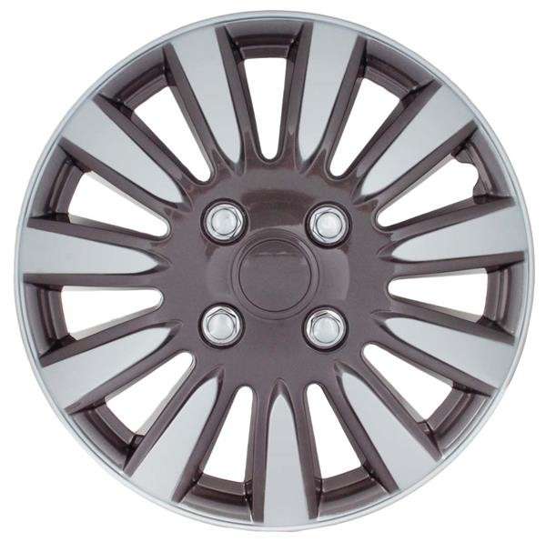 14" Silver / Charcoal Wheel Cover Set