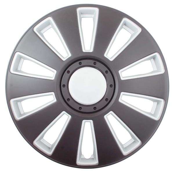 14" Matt Black / Silver Wheel Cover Set