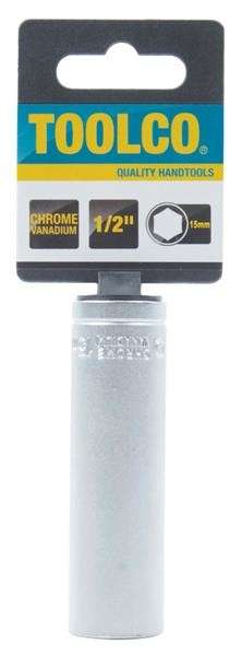 Tube Socket - 1/2" Drive - 6 Point - 15mm