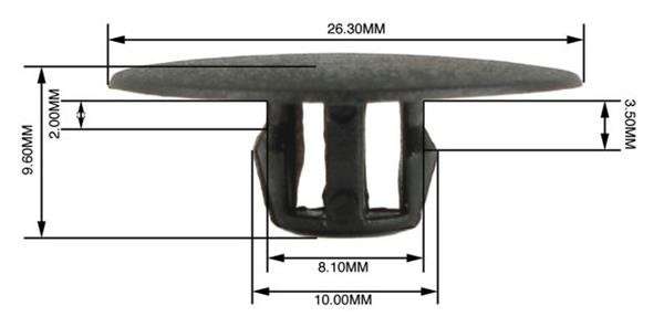 Panel Clips - Blanks - 8.1 to 10mm - 50 Pieces