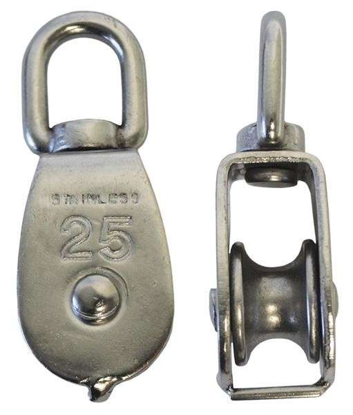 Single Pulley - Stainless Steel - 25mm Wheel