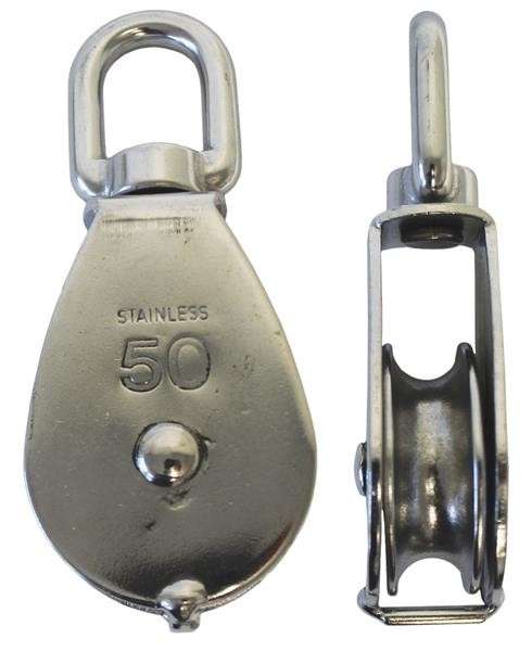 Single Pulley - Stainless Steel - 50mm Wheel