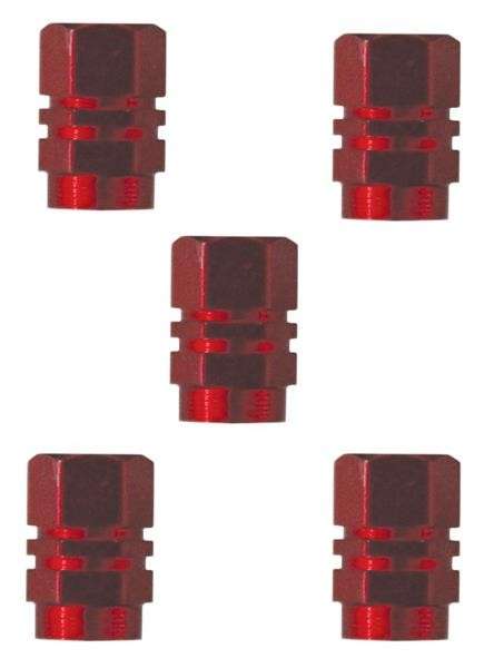 Valve Caps - Red - 5 Piece