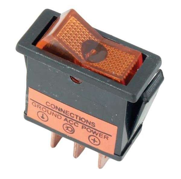 Rocker Switch - Amber - Illuminated