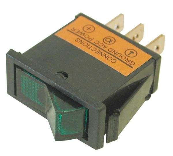 Rocker Switch - Green - Illuminated
