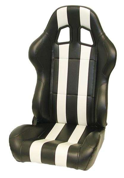 Reclining Racing Seat PVC - White / Black
