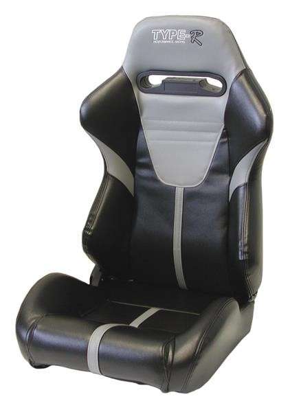 Reclining Racing Car Seat PVC - Grey / Black