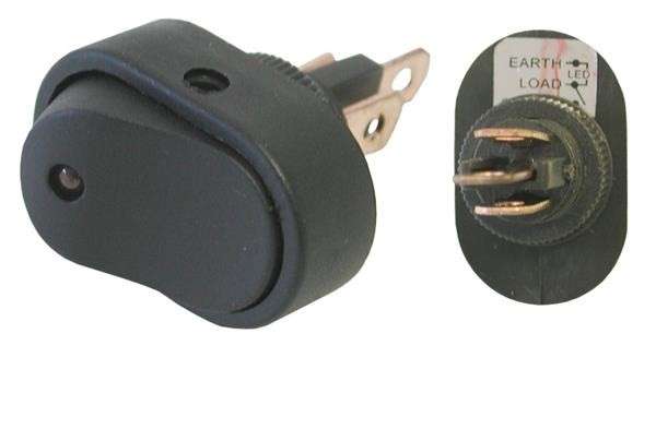 Rocker Switch - Red - Oval