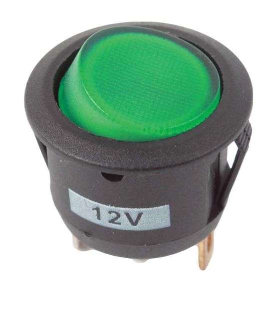 Rocker Switch - Green - Round