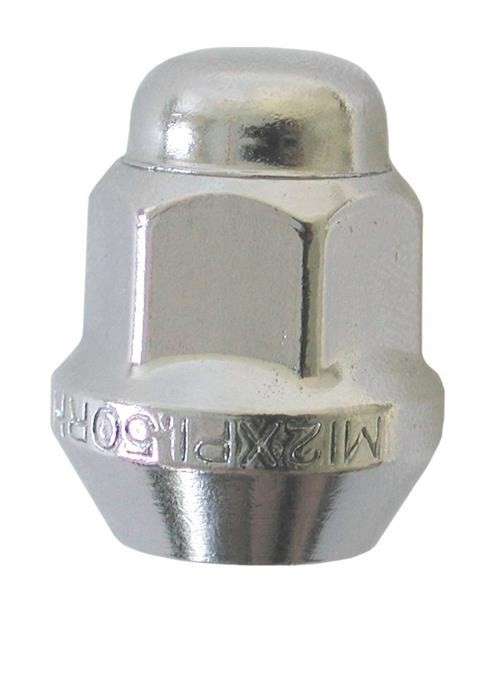 Capped End Chrome Wheel Nut Set [17mm x 12mm x 1.5mm]
