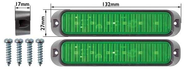LED Trailer Marker Lamp - 6 LED - Green