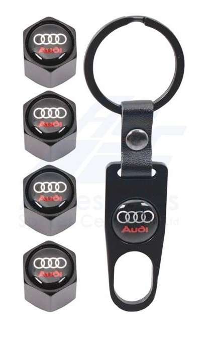 Valve Caps - Audi with Key Ring