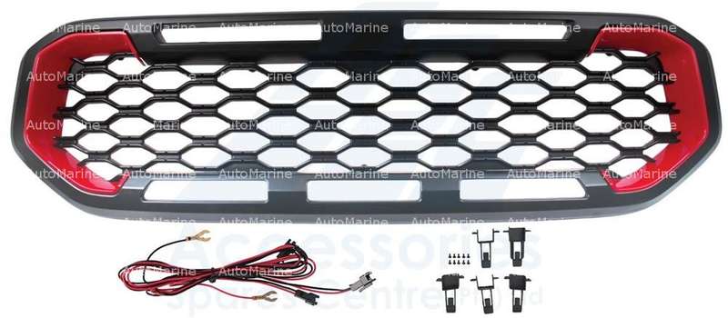 Ford Ranger Grille with LED's (Black / Red) T8 Only